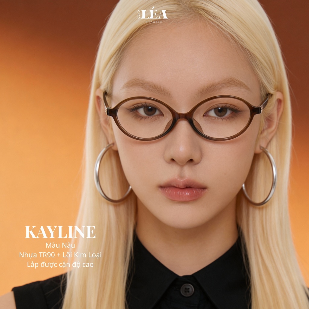 Kính mắt Oval chuyên lắp cận KAYLINE - LÉAGLASSES nhựa cao cấp TR90 + LÕI KIM LOẠI Y2K Bayonetta | BigBuy360 - bigbuy360.vn