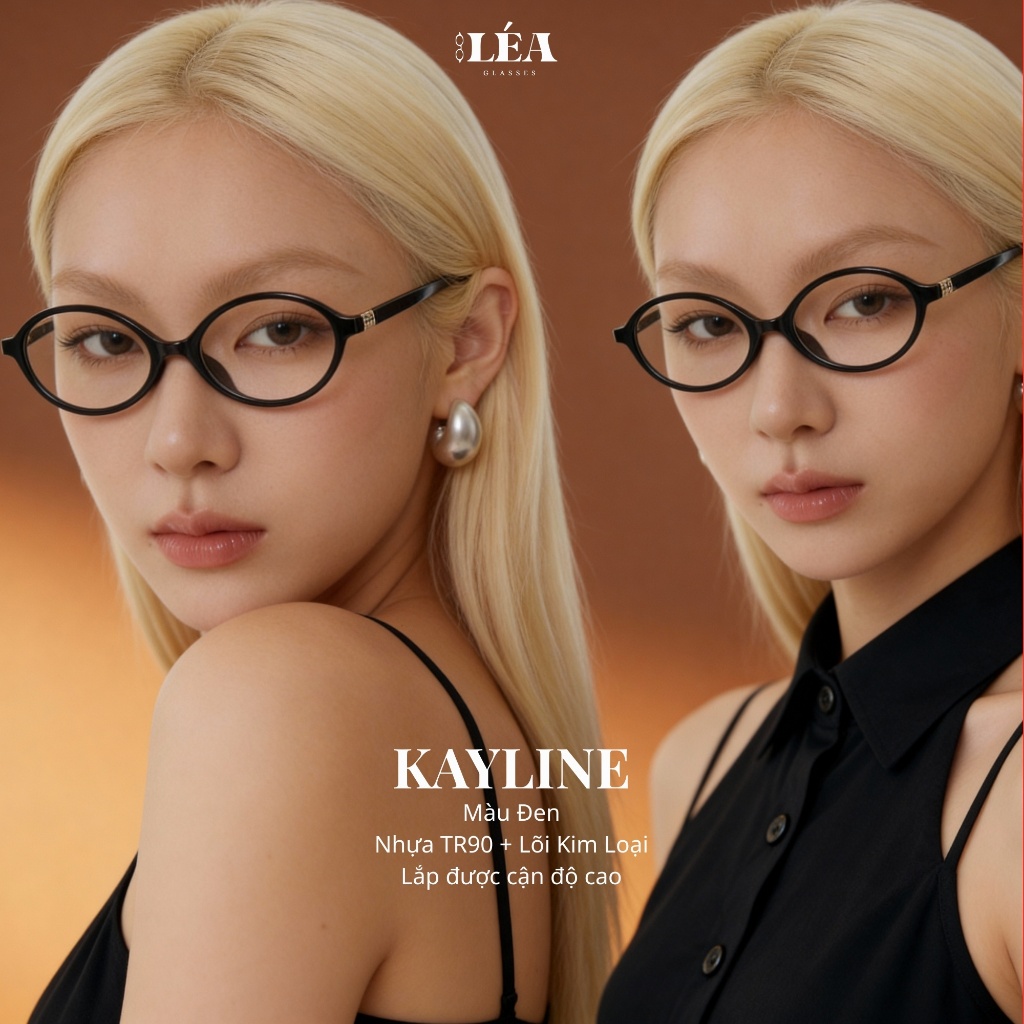 Kính mắt Oval chuyên lắp cận KAYLINE - LÉAGLASSES nhựa cao cấp TR90 + LÕI KIM LOẠI Y2K Bayonetta | BigBuy360 - bigbuy360.vn