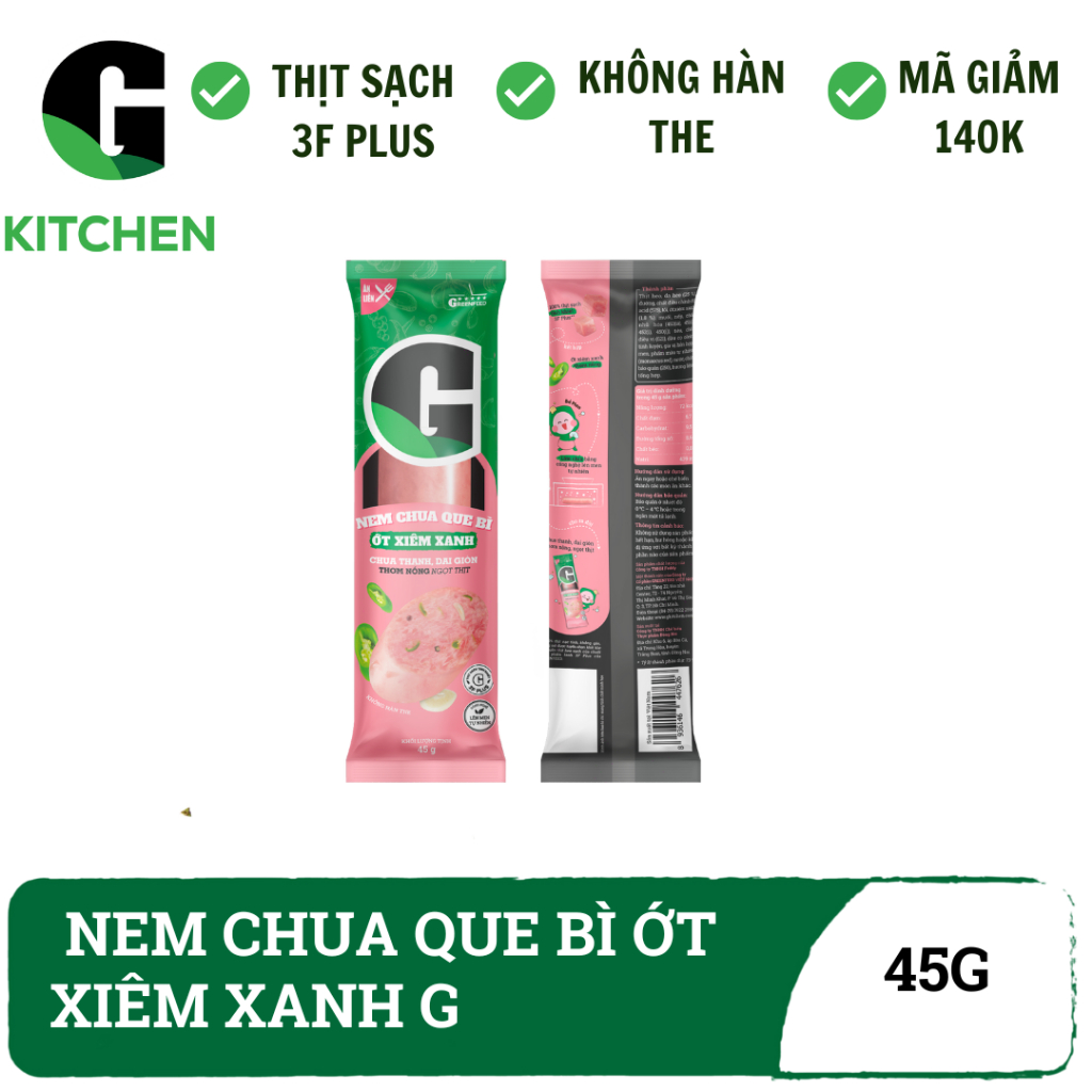 Nem chua que bì ớt xiêm xanh G Kitchen 45g