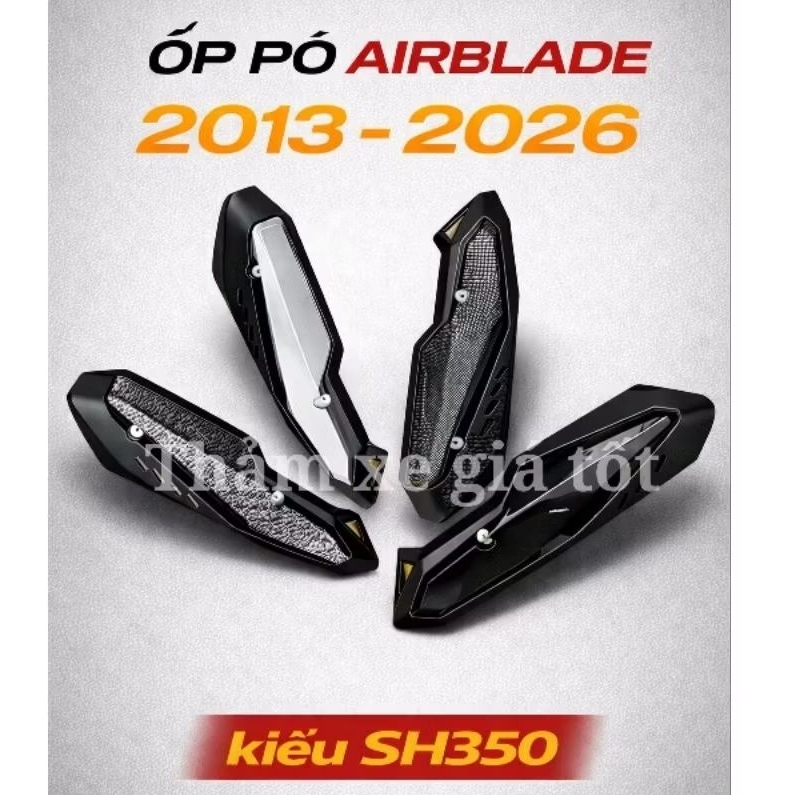 Ốp pô, che pô Airblade AB 2013 -> 2026, ốp pô ab160, ab125, ab150,  nhiều kiểu dáng, họa tiết, thay 
