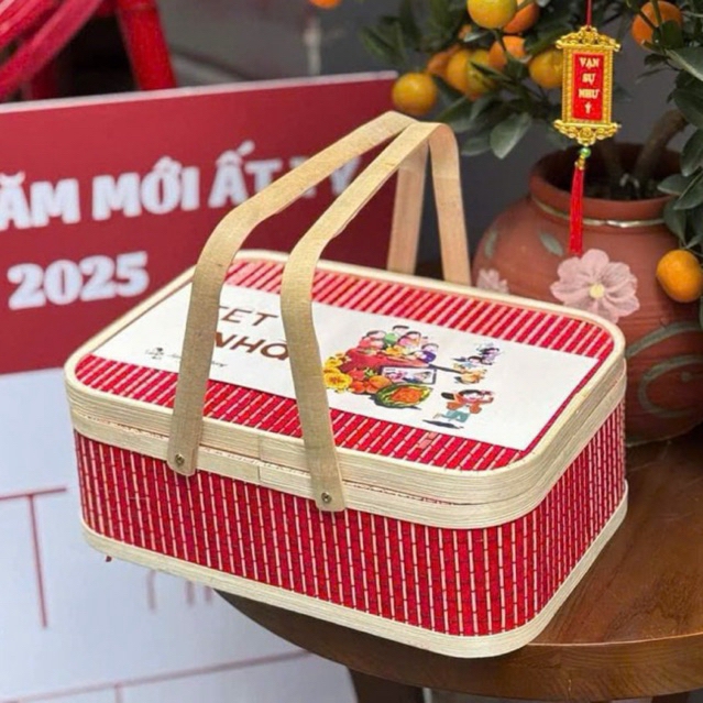Hộp Mành tre Đựng Quà Tết Siêu hot - Hộp Vali Tre - Giỏ Picnic Tre - Bamboo Picnic Basket