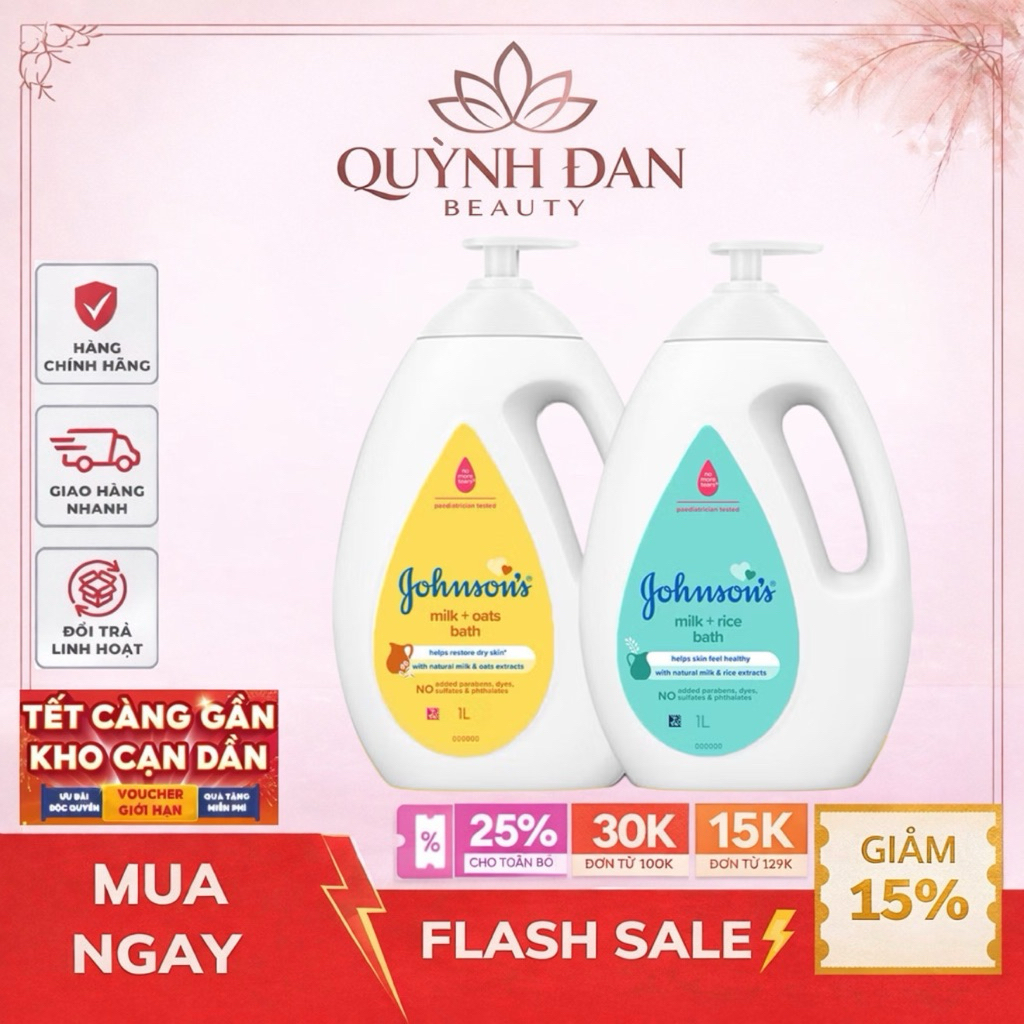 Sữa tắm Johnson's Sữa Gạo - Yến Mạch 1000ml