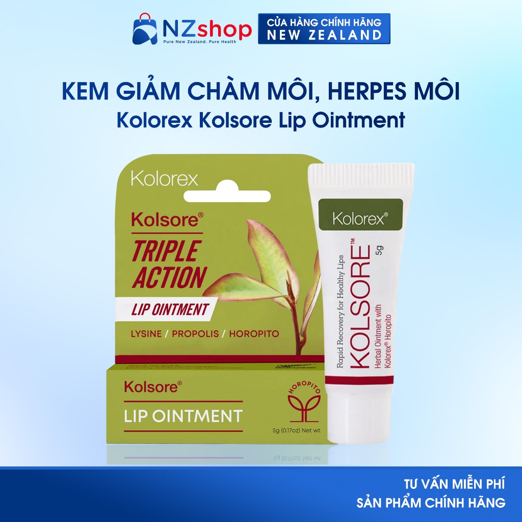 Kem giảm chàm môi, herpes môi Kolorex Kolsore Lip Ointment 5g