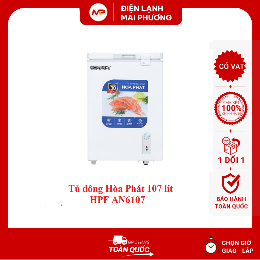 [FREE SHIP HN]Tủ đông mini Hòa Phát 107 lít HPF AN6107 - Bảo hành toàn quốc 24 tháng