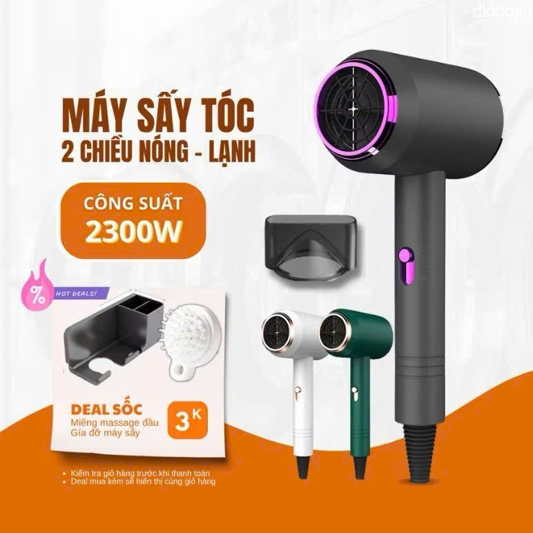 Máy Sấy Tóc Công Suất Mạnh 2 Chế Độ Sấy Nóng Mát Chuẩn Salon [ HÀNG CAO CẤP ] - HGHOME