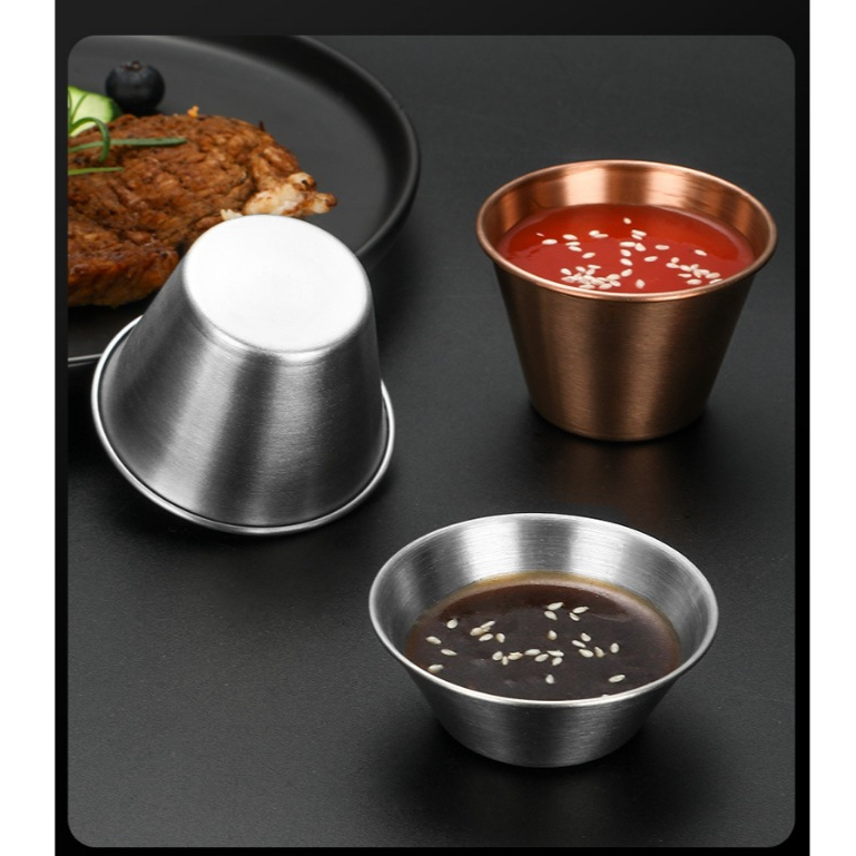 Chén Inox Đựng Sốt Chấm BBQ, Phô Mai