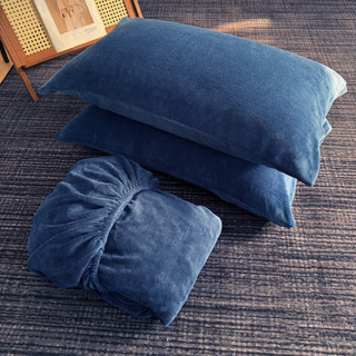 Ga gối nỉ nhung trơn basic một màu ấm áp bo chun phù hợp cho cả chân đệm cao, ga gối nỉ nhung 3 món không rụng lông