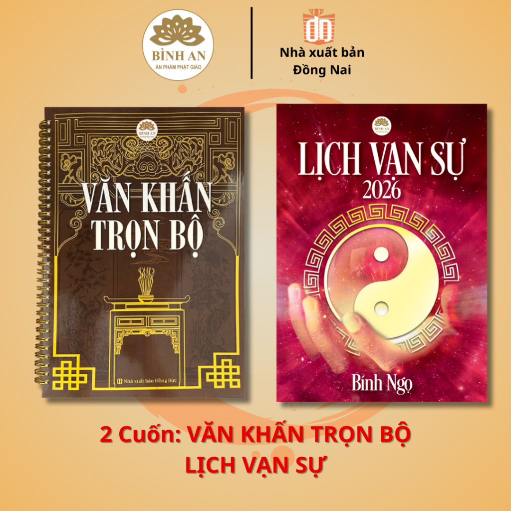 Bộ 2 Cuốn Sách Văn Khấn và Lịch Vạn Sự cần thiết cho mỗi gia đình năm 2026 Bính Ngọ