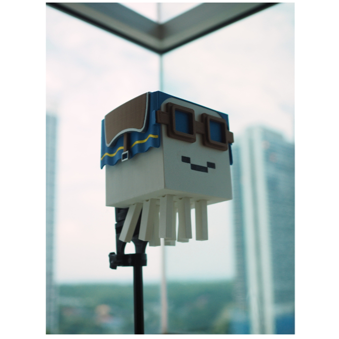 Tượng Figure Minecraft Mô Hình  Happy Riding Ghast Đẹp