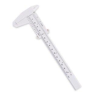 Thước đo vẽ chân mày mỏ vịt (thước chữ F nhựa trắng)