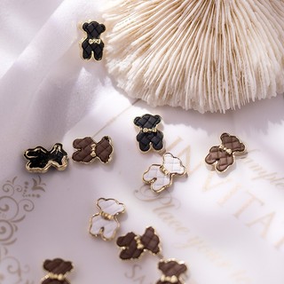 Set 5 Charm Gấu Vintage Cổ Điển Đính Móng – Phụ Kiện Nail Phong Cách Sang Trọng