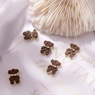 Set 5 Charm Gấu Vintage Cổ Điển Đính Móng – Phụ Kiện Nail Phong Cách Sang Trọng
