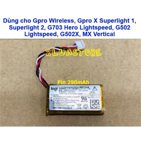 Pin sạc chuột Logitech Gpro X Superlight 2 Gpro Wireless G703 Hero Lightspeed G502 Lightspeed G502X 