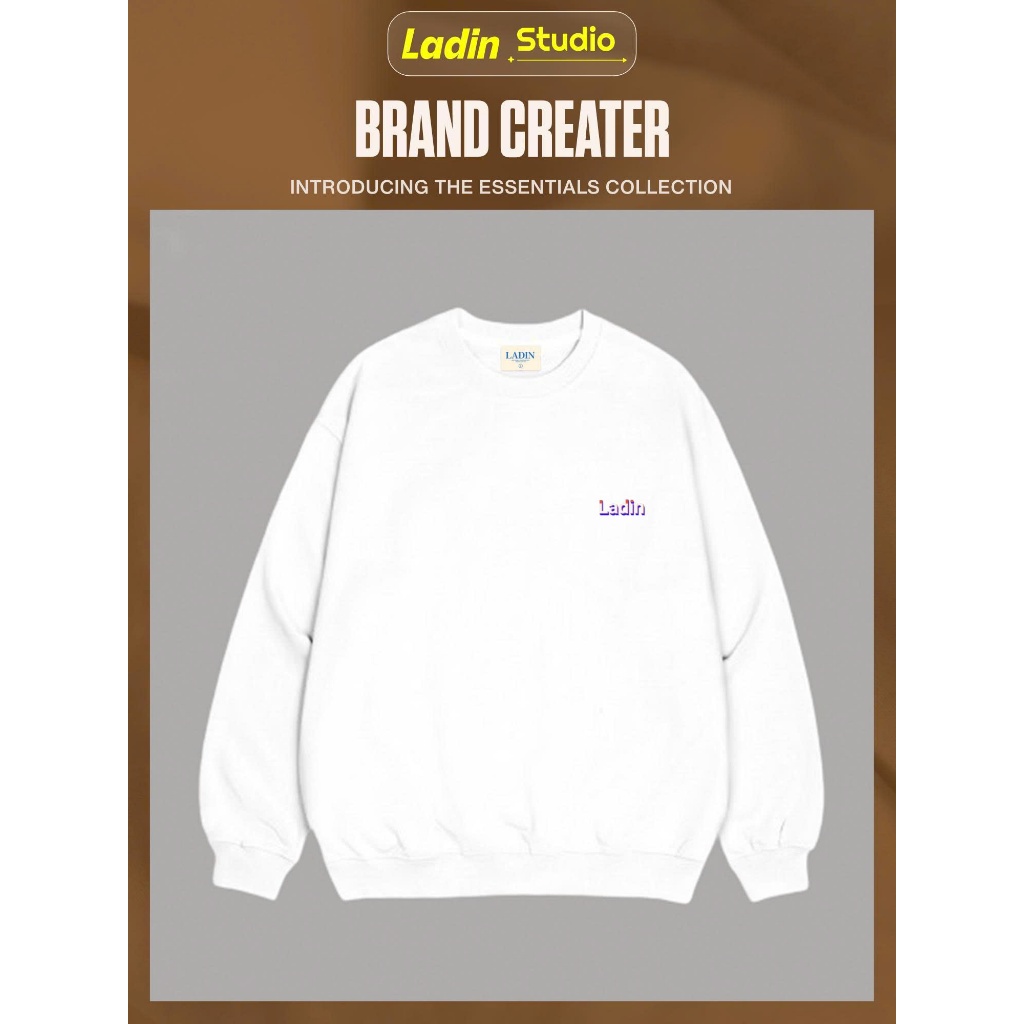 Áo Nỉ Lót Bông Cotton 100% Local Brand LADIN Unisex Nam Nữ Local Brand / logo LADIN 3 màu