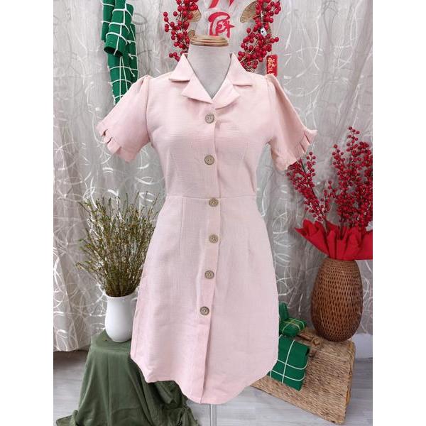 LUX W FASHION thanh lý - Đầm chữ A có cúc bymo - SIZE M