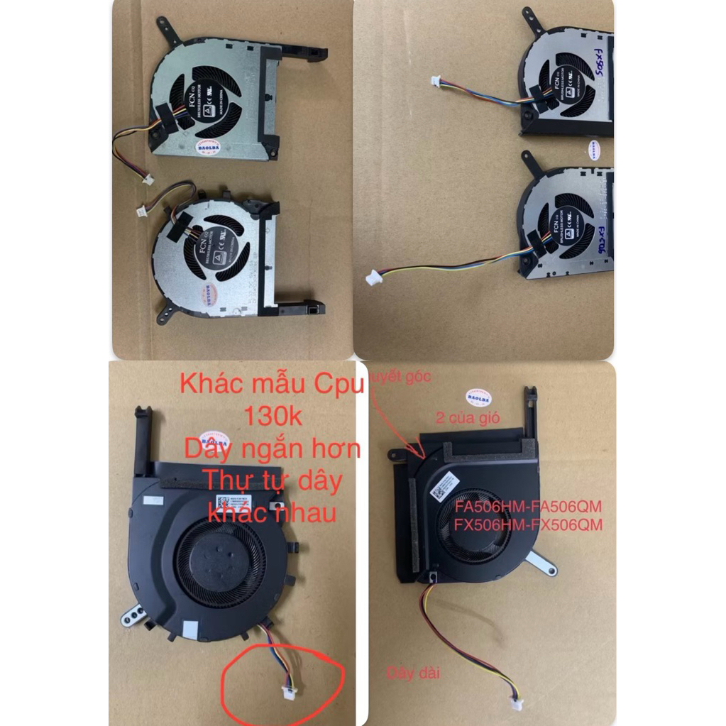 Quạt laptop TUF Gaming FX505 FX505G FX505D Fx506 FA506 FX705 FX706 FX706H FX706Q FX86