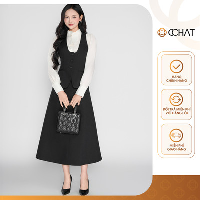 Set Đồ Nữ 𝐂𝐂𝐇𝐀𝐓 Gile Dáng Ôm Xòe Nura Chất Liệu Tuytsi Cao Cấp 25BDS2011XT