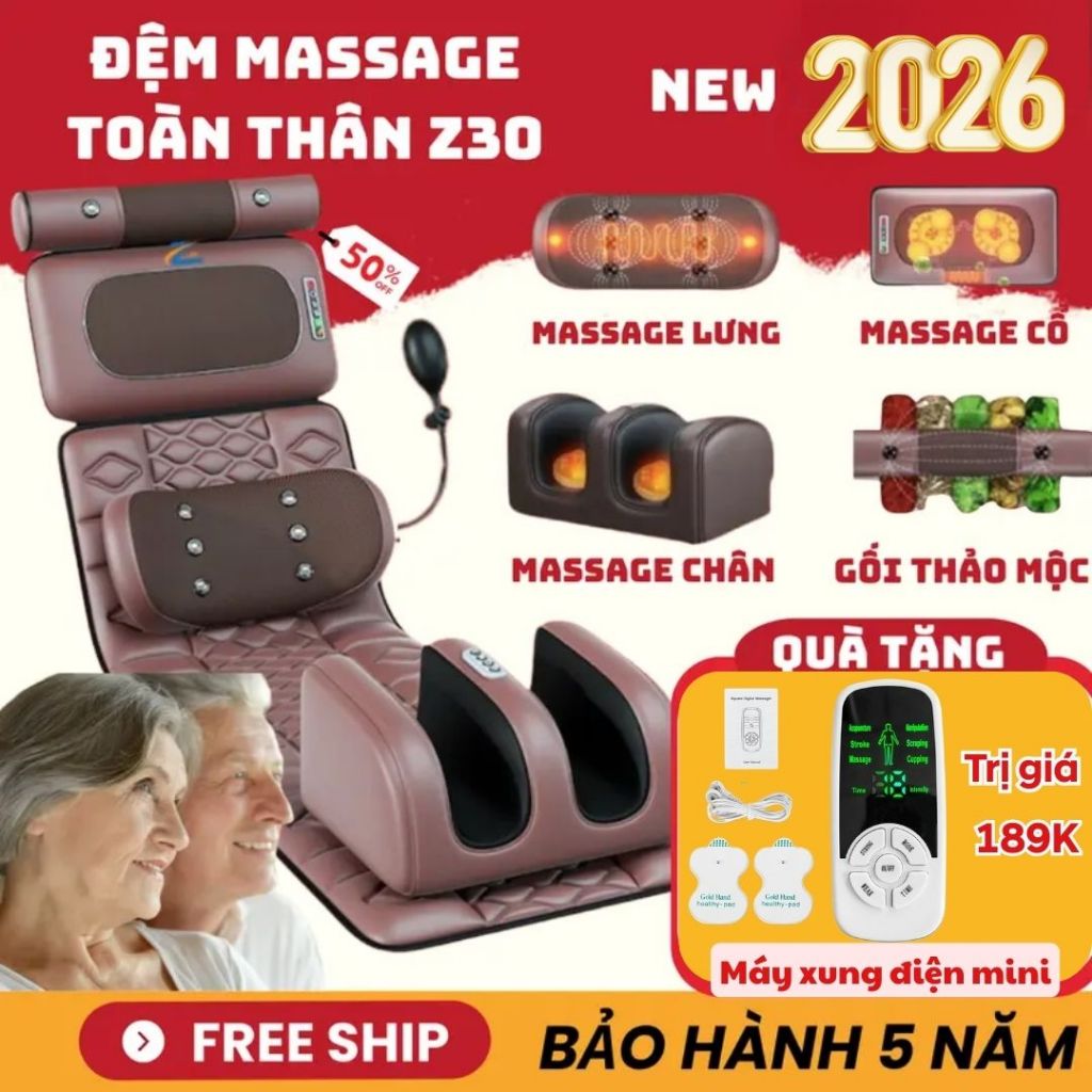 Thảm Mát Xa Toàn Thân Có Kèm Gối Thảo Mộc Và Massage Chân, Giảm Nhức Mỏi Căng Cơ, Thư Giãn Toàn Diện