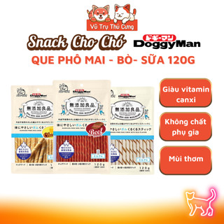 Snack Cho Chó Que Gặm Hương Sữa/Bò/Phô Mai DoggyMan 120g