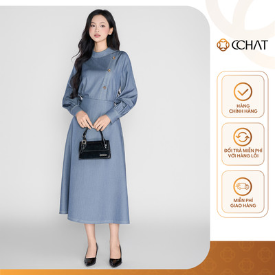 Set Đồ Nữ 𝐂𝐂𝐇𝐀𝐓 Dáng A Giả Jeans Măng Set Bản To Chất Liệu Cao Cấp Sang Trọng 25BDS9034AT