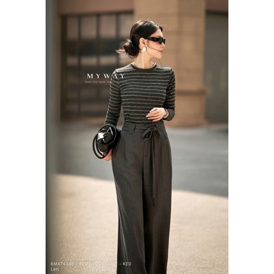 Quần Tây Nữ Dáng Suông MY WAY Cạp Cao Sang Trọng 1mq01923t