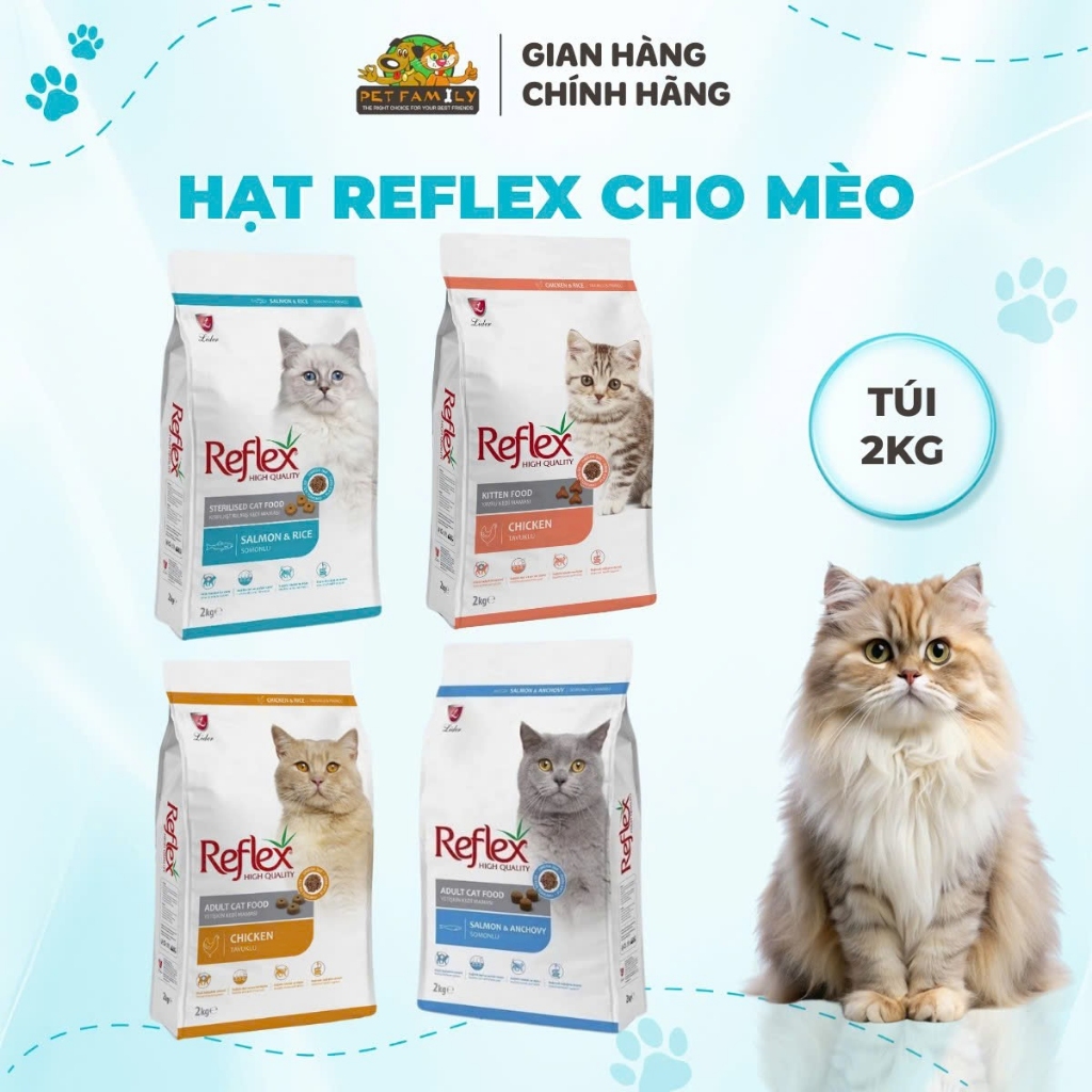 Hạt Cho Mèo Reflex RPCALL Thức Ăn Cao Cấp, Dinh Dưỡng Dành Cho Mèo Lớn & Mèo Con 2Kg - HAPPY PETFAMILY