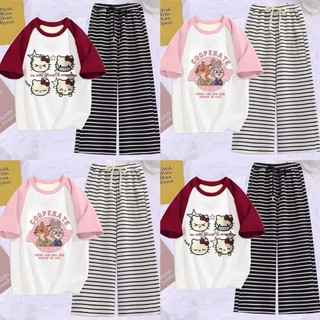 Sét bộ quần áo mùa hè bé gái ( HỌA TIẾT THỎ VÀ MÈO NH12 ) chất liệu cotton mềm mịn size 9-44kg m88