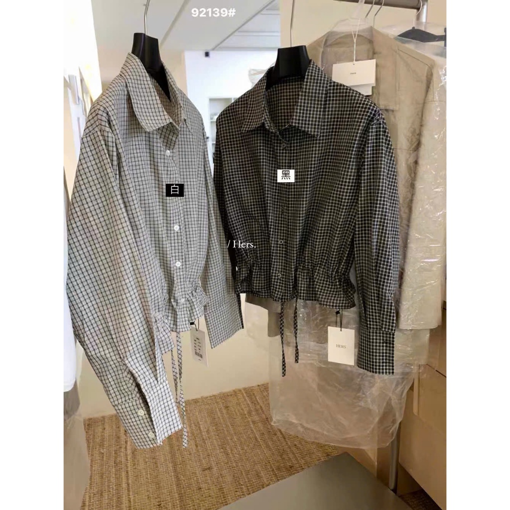 Áo sơ mi kẻ caro dáng vừa dây rút eo xoè 2026 Miho House | BigBuy360 - bigbuy360.vn