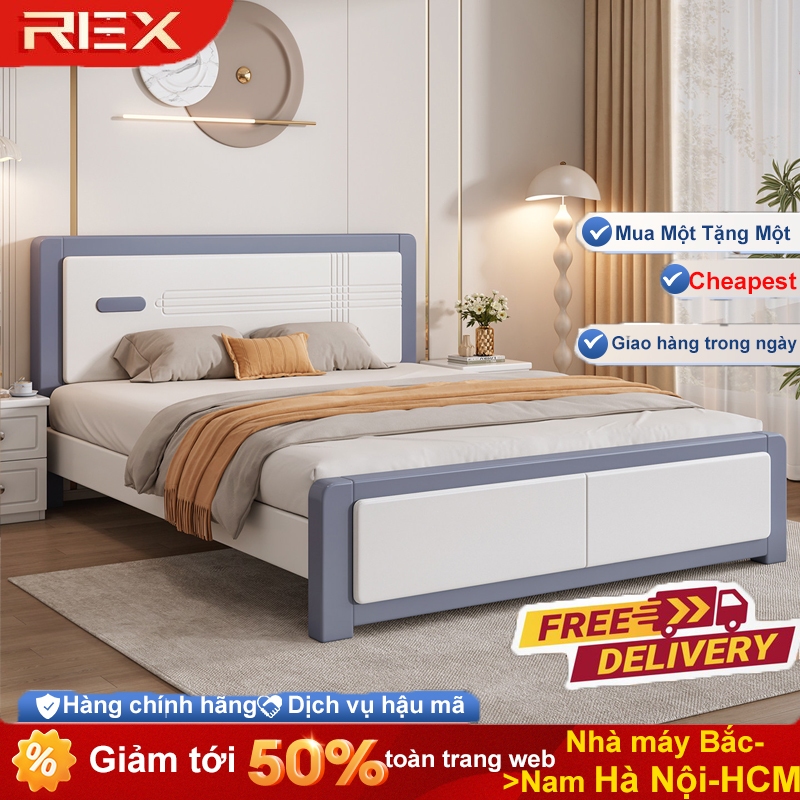 REX Giường gỗ tự nhiên cao cấp giường đôi Giường bệt 1m5 - 1m8 đã được xử lí ẩm mốc mối mọi | BigBuy360 - bigbuy360.vn