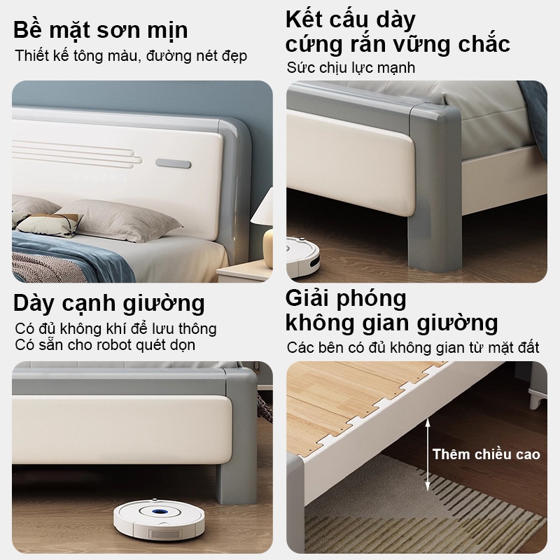 REX Giường gỗ tự nhiên cao cấp giường đôi Giường bệt 1m5 - 1m8 đã được xử lí ẩm mốc mối mọi | BigBuy360 - bigbuy360.vn
