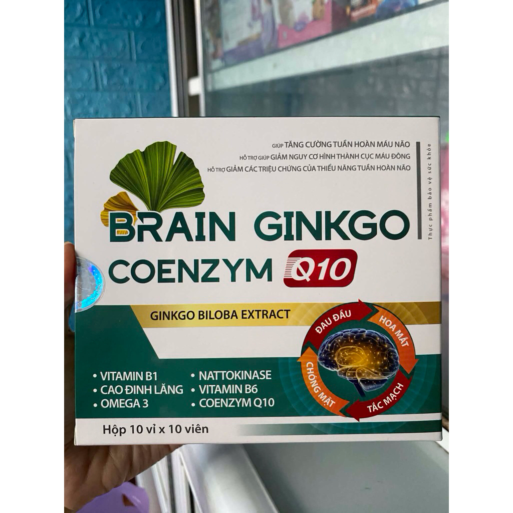 Bổ não brain ginkgo coenzym Q10 100 viên