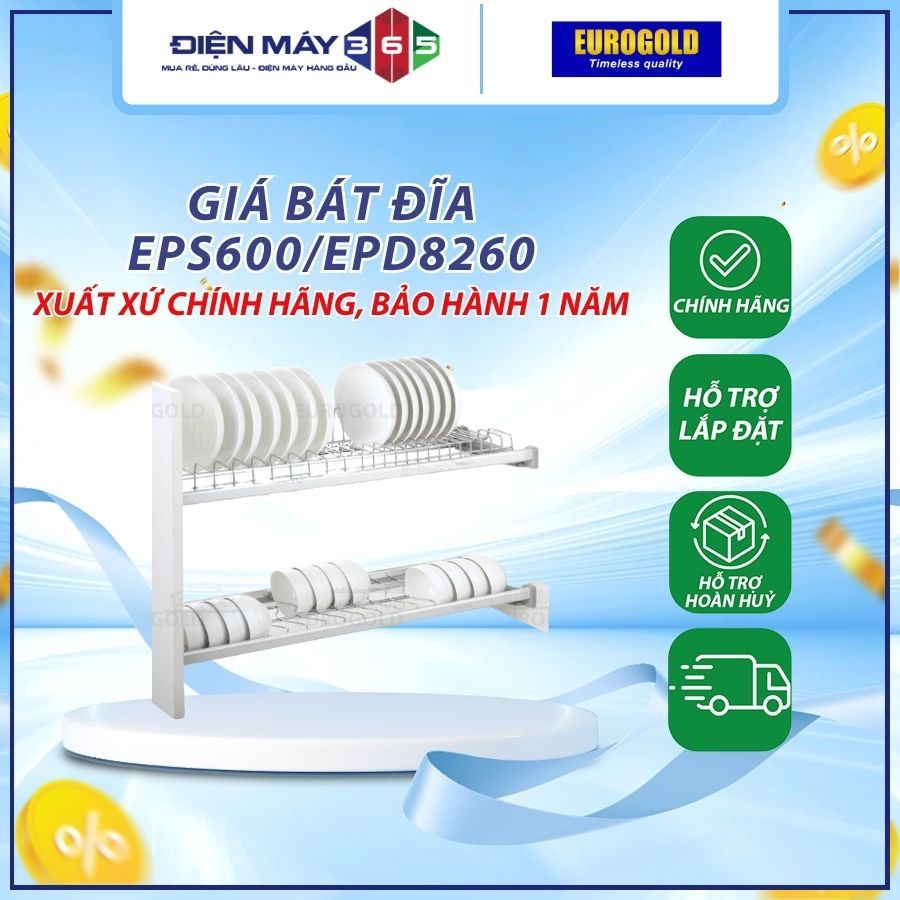 Giá bát cố định inox 304 dạng nan EPD8260/EPD8270/EPD8280/EPD8290– Eurogold