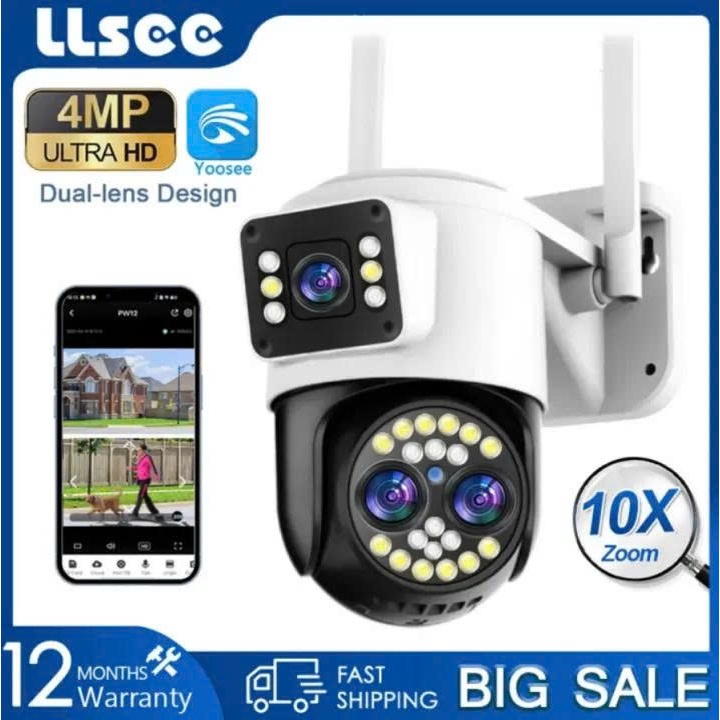Camera Yoosee 3 Mắt - Camera Wifi Ngoài Trời 4K Zoom Siêu Nét Xoay 360 Độ Có Đèn Hồng Ngoại Đàm Thoạ