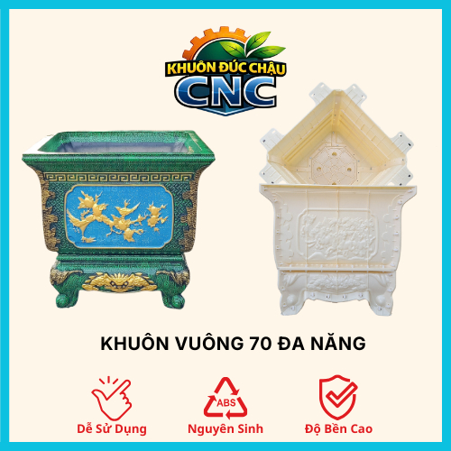Khuôn Đúc Chậu Cảnh Vuông 70 Đa Năng