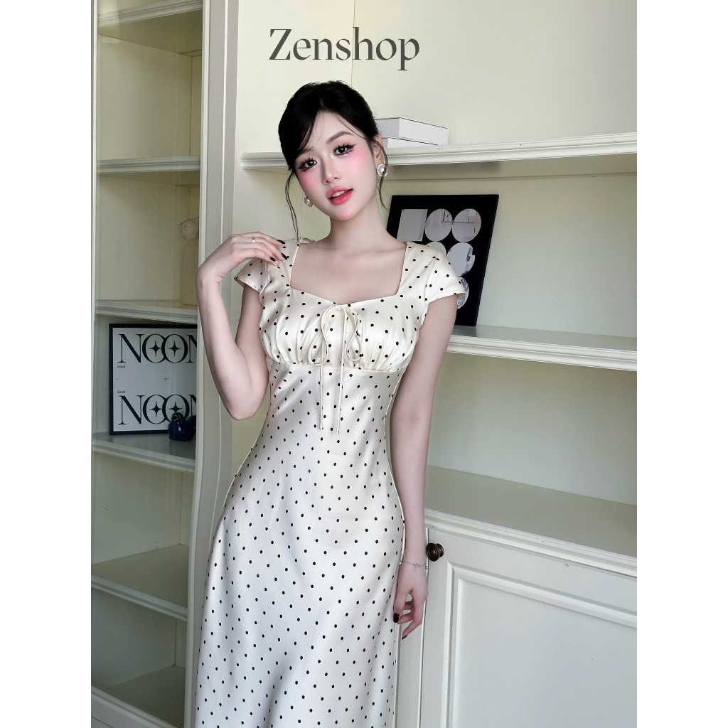 Đầm lụa dáng dài đuôi cá cổ vuông chất lụa Tô Châu sang trọng - MIDU DRESS | BigBuy360 - bigbuy360.vn