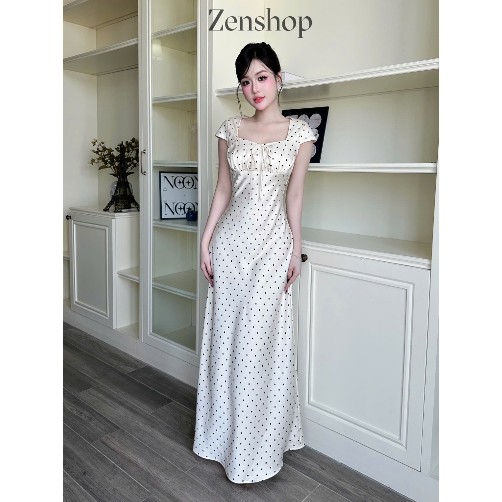 Đầm lụa dáng dài đuôi cá cổ vuông chất lụa Tô Châu sang trọng - MIDU DRESS | BigBuy360 - bigbuy360.vn