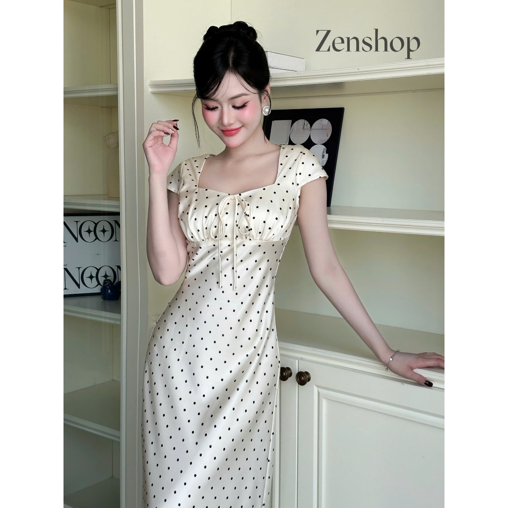 Đầm lụa dáng dài đuôi cá cổ vuông chất lụa Tô Châu sang trọng - MIDU DRESS | BigBuy360 - bigbuy360.vn