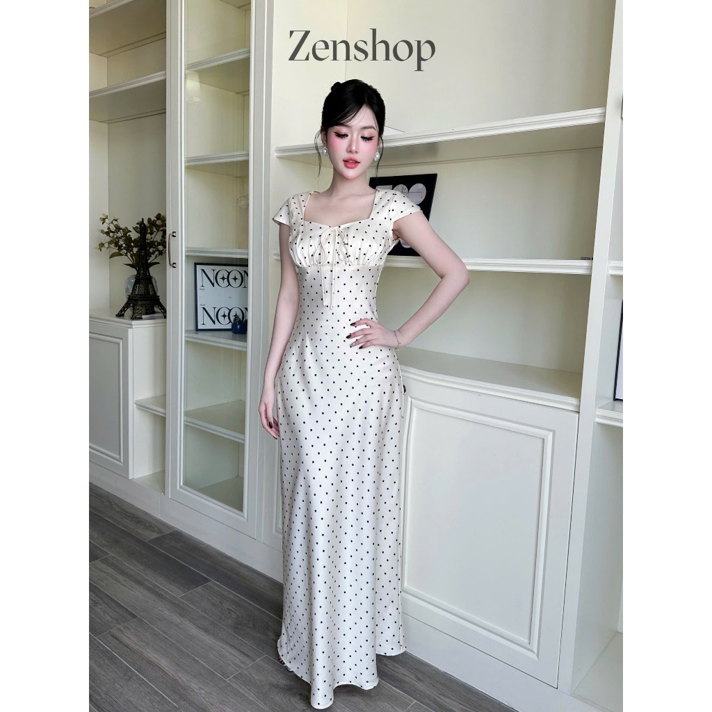 Đầm lụa dáng dài đuôi cá cổ vuông chất lụa Tô Châu sang trọng - MIDU DRESS | BigBuy360 - bigbuy360.vn