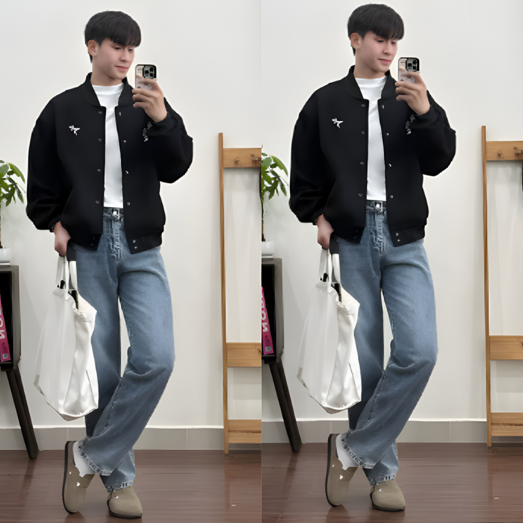 Áo Khoác Bomber Nam FMSTYLE In Chữ - Áo Bóng Chày Nam Phong Cách Thời Trang Hàn Quốc Bảnh Trai