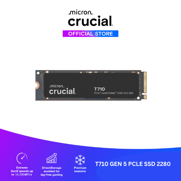 Ổ Cứng SSD Crucial T710 2TB PCIe Gen5 NVMe M.2 – Tốc Độ 14,900MB/s - CT2000T710SSD8