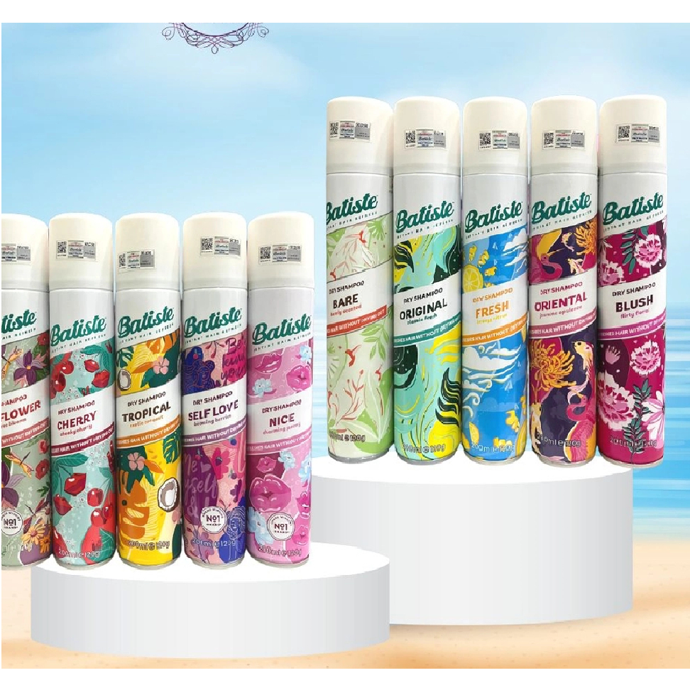 Dầu Gội Khô Batiste 200ml chính hãng nhập khẩu Anh Quốc Batiste Dry Shampoo Gội khô tiện dụng