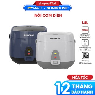 Nồi Cơm Điện Sunhouse SHD8611 1.8L, Hàng Chính hãng, Nắp Gài, Quai Xách  - JoyMall