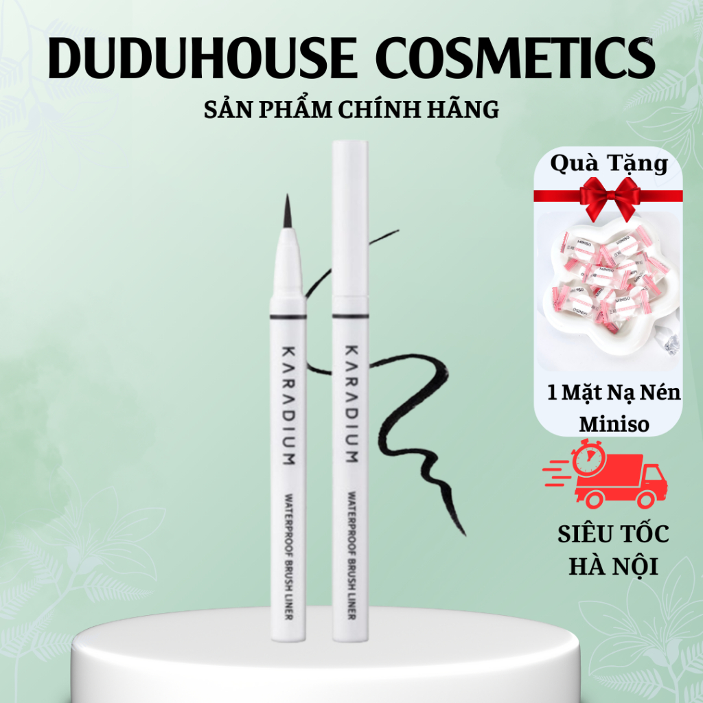 Bút Dạ Kẻ Mắt Karadium Waterproof Brush Liner Black Eyeliner Duduhouse