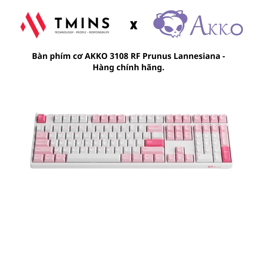 Bàn phím cơ AKKO 3108 RF Prunus Lannesiana - Hàng chính hãng.