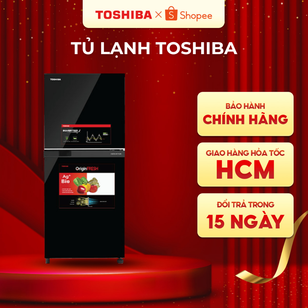 [Shopee Lắp đặt 0Đ HCM-HN] Tủ lạnh Toshiba Inverter 180 lít GR-B22VU(UKG) - Bảo hành chính hãng 24 t