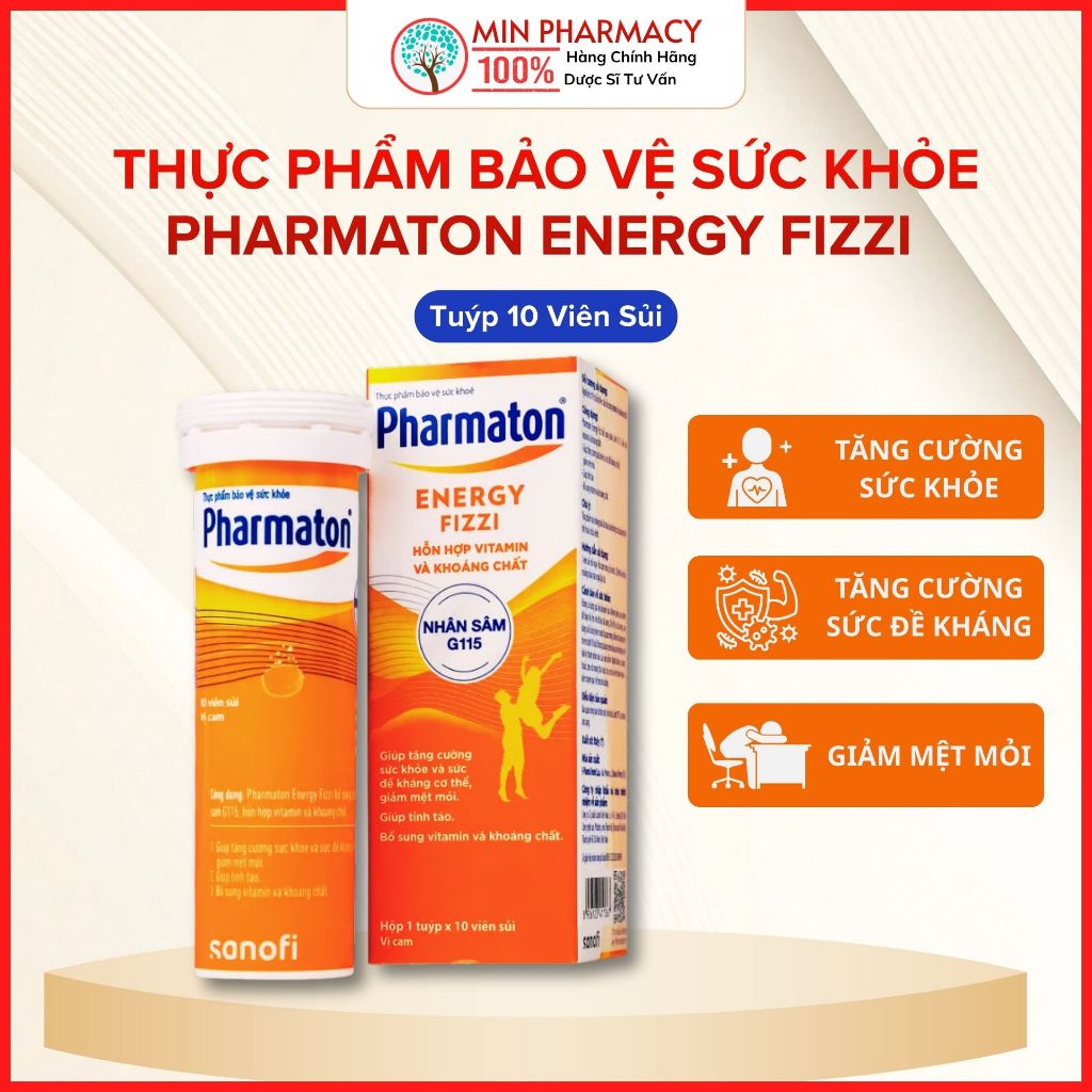 Thực Phẩm Bảo Vệ Sức Khỏe Pharmaton Energy Fizzi – Tuýp 10 Viên Sủi