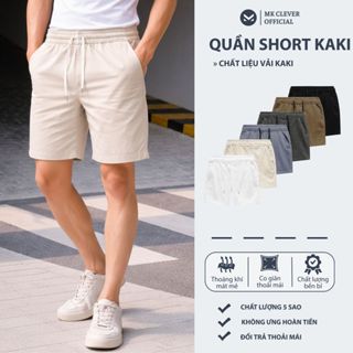 Quần short đùi Kaki nam MK CLEVER cạp chun thoáng mát trẻ trung, form trên gối mặc hàng ngày