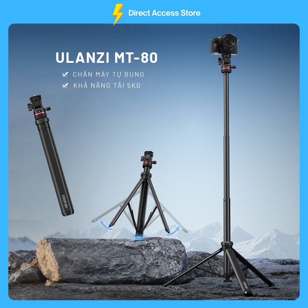 Chân đèn tự động mở Ulanzi MT80 - Auto-Open xoay 360 độ tải 5kg chính hãng