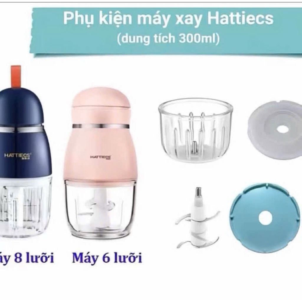 Phụ kiện máy xay Hattiecs 8 lưỡi và 6 lưỡi