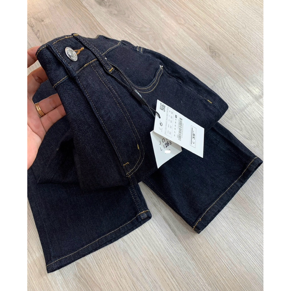Quần suông đứng lưng cao denim navy chỉ bò ZR COBÉ | BigBuy360 - bigbuy360.vn